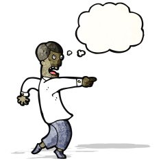 cartoon businessman pointing finger of blame