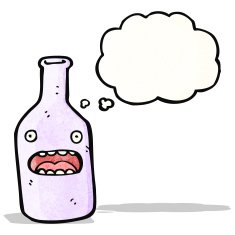 shocked wine bottle cartoon