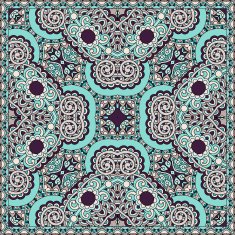 Traditional ornamental floral paisley bandanna N382
