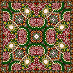 Traditional ornamental floral paisley bandanna N383