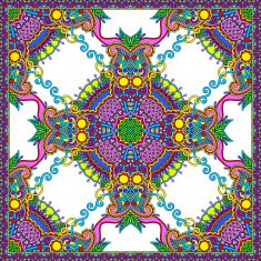 Traditional ornamental floral paisley bandanna N387
