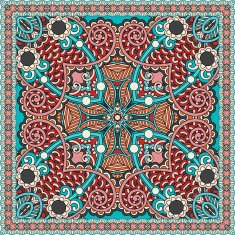 Traditional ornamental floral paisley bandanna N392