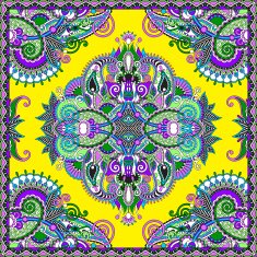 Traditional ornamental floral paisley bandanna N393