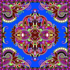 Traditional ornamental floral paisley bandanna N394