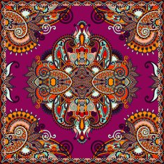Traditional ornamental floral paisley bandanna N395