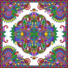 Traditional ornamental floral paisley bandanna N397
