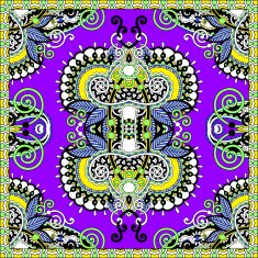 Traditional ornamental floral paisley bandanna N399