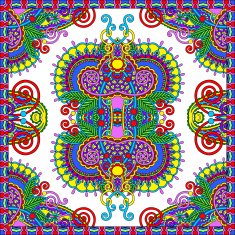 Traditional ornamental floral paisley bandanna N402
