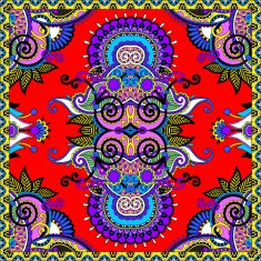 Traditional ornamental floral paisley bandanna N405