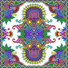 Traditional ornamental floral paisley bandanna N406