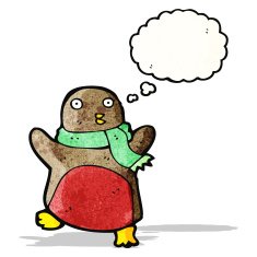 cartoon christmas robin N22