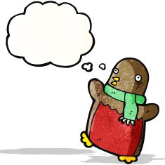 cartoon christmas robin N23
