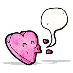 cartoon heart kissing