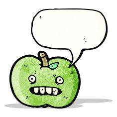 cartoon ugly apple