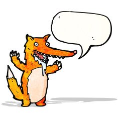 cartoon drooling fox