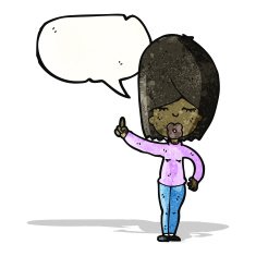 cartoon woman with speech bubble N39
