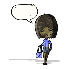 cartoon woman with speech bubble N40