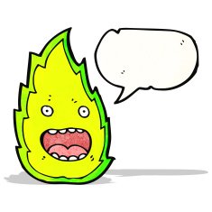 shouting flame cartoon