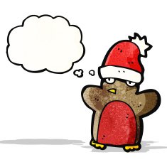 funny christmas robin cartoon N5