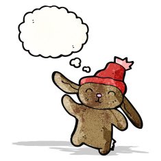 cute rabbit in hat cartoon