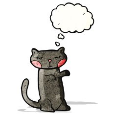 cartoon black cat N14