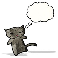 cartoon black cat N16