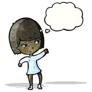 cartoon woman with thought bubble N40