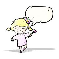 cartoon woman with flower N5