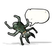 cartoon bug with speech bubble N42