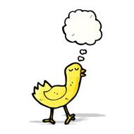 cartoon bird with thought bubble N290