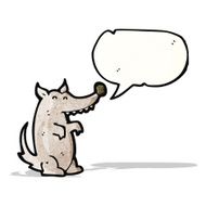 cartoon wolf with speech bubble N26