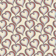 Abstract colorful Hearts on a beige background