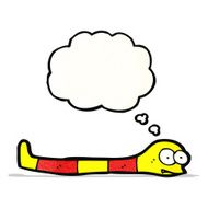 cartoon snake with thought bubble N80