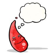 happy blood drop with thought bubble