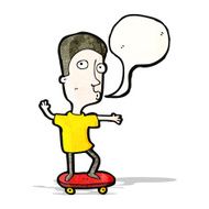 cartoon man skateboarding