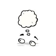 cartoon eyes with thought bu