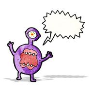 screaming monster cartoon character
