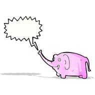 cartoon pink elephant trumpeting
