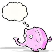 cartoon elephant with thought bubble