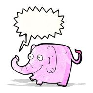 cartoon pink elephant trumpeting N3