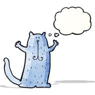 cartoon cat with thought bubble N54