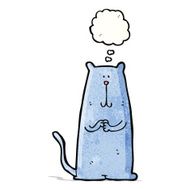 cartoon cat with thought bubble N56