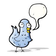 cartoon bird with speech bubble N311