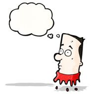 gross cartoon severed head