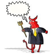 cartoon devil with speech bubble N13