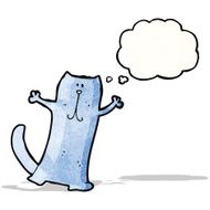 cartoon cat with thought bubble N57