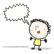 happy doodle woman cartoon N2