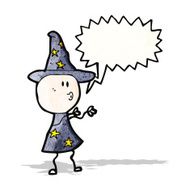 Cartoon Wizard Casting Spell N5