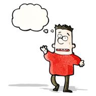cartoon boy with thought bubble N6