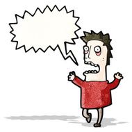 terrified man cartoon